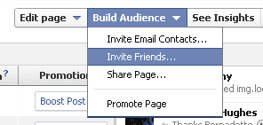 invite friends on Facebook